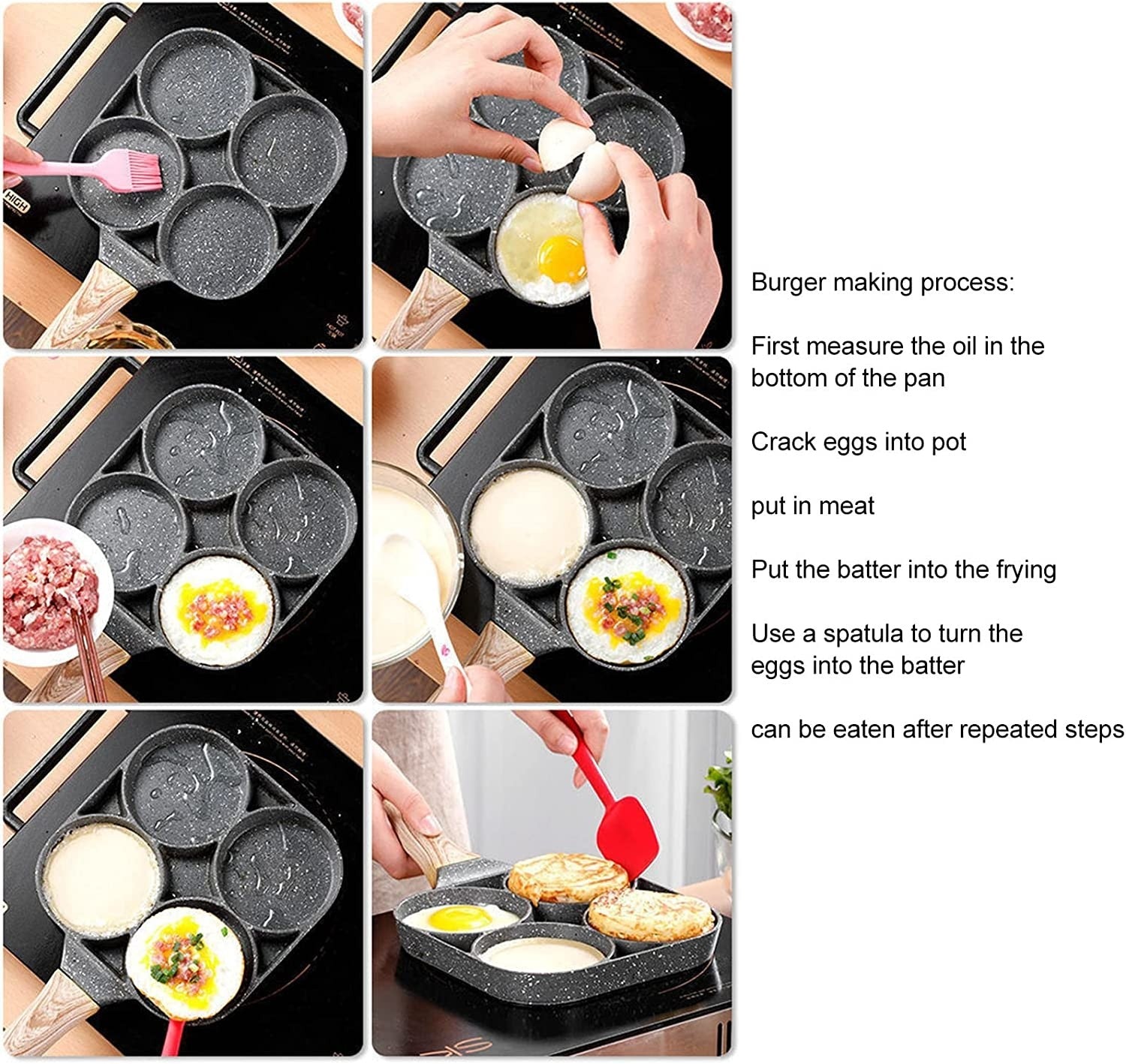 Tigaie antiaderenta cu 2 compartimente si zona de grill, material aliaj de aluminiu