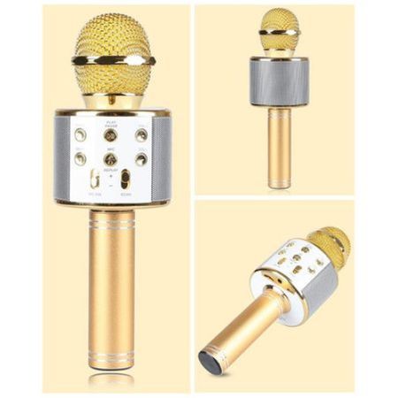 Microfon tip wireless fara fir cu sistem karaoke si suport Bluetooth 4.1 2