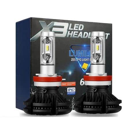 Set 2 becuri cu Led pentru faruri auto H1 super white X3
